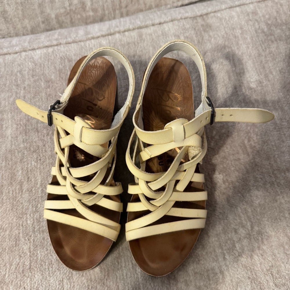Blowfish Malibu Cream Strappy Wedges​​​